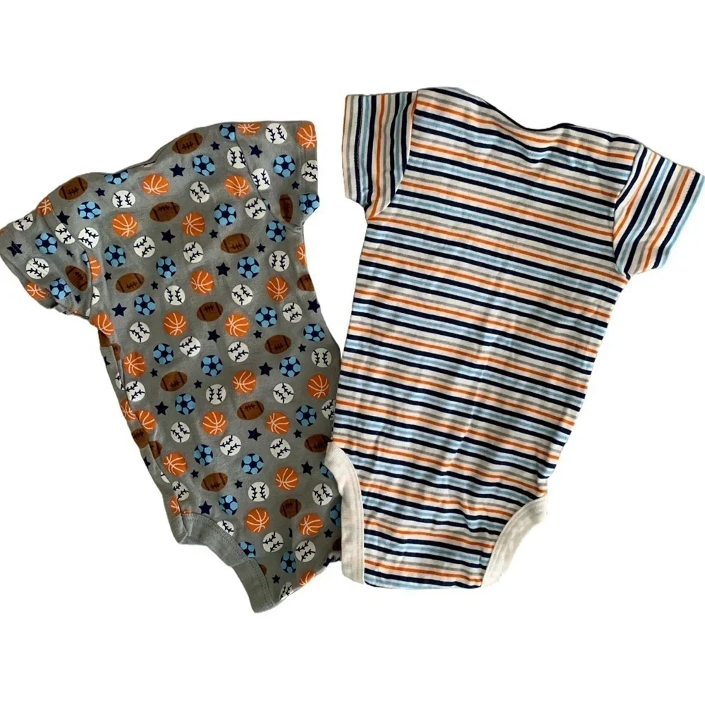Onesies Brand Striped and Sports Print Baby Onesies